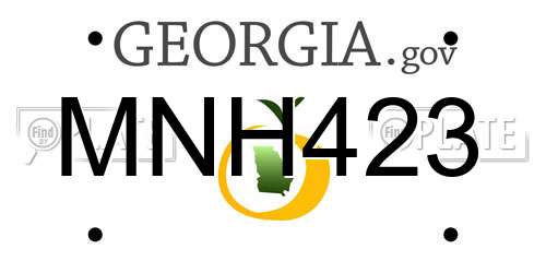 MNH423 Georgia License Plate