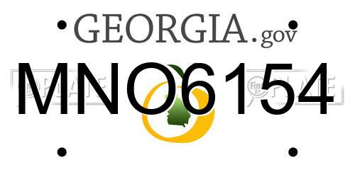 MNO6154 Georgia License Plate