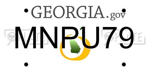 MNPU79 Georgia License Plate