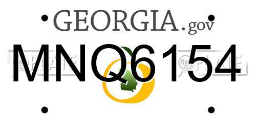 MNQ6154 Georgia License Plate