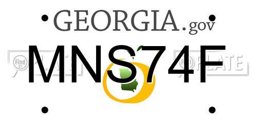 MNS74F Georgia License Plate