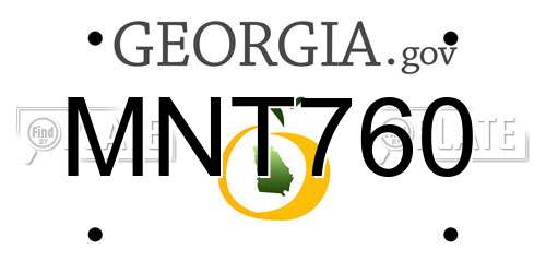 MNT760 Georgia License Plate