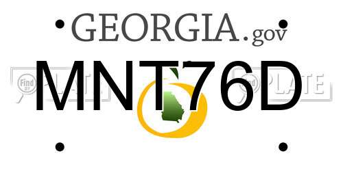 MNT76D Georgia License Plate