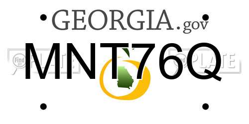 MNT76Q Georgia License Plate
