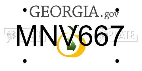 MNV667 Georgia License Plate