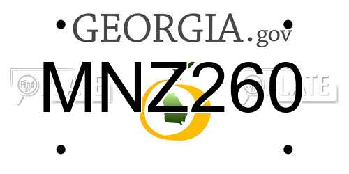 MNZ260 Georgia License Plate