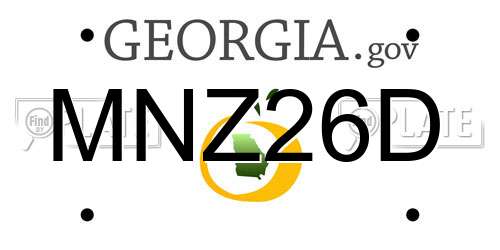 MNZ26D Georgia License Plate