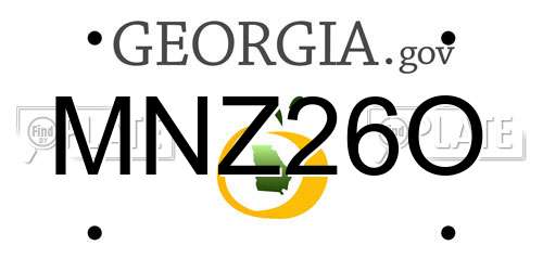 MNZ26O Georgia License Plate