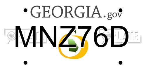 MNZ76D Georgia License Plate