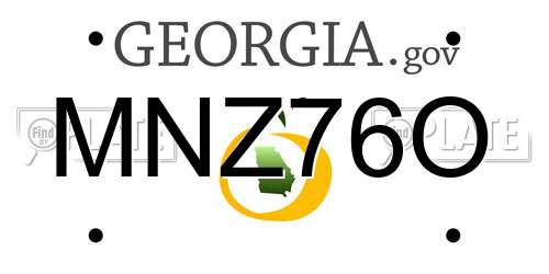 MNZ76O Georgia License Plate