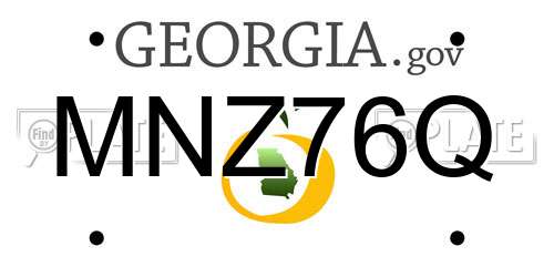 MNZ76Q Georgia License Plate