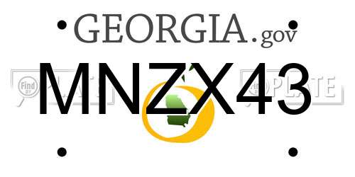 MNZX43 Georgia License Plate