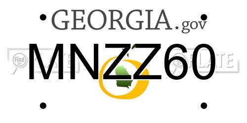 MNZZ60 Georgia License Plate