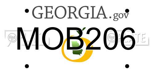 MOB206 Georgia License Plate