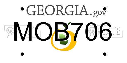 MOB706 Georgia License Plate