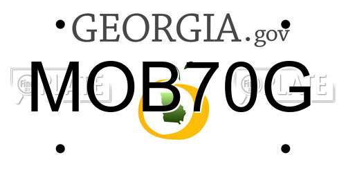 MOB70G Georgia License Plate