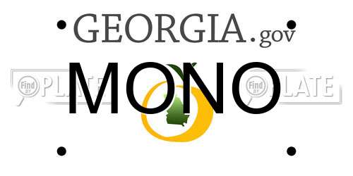 MONO Georgia License Plate