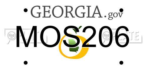 MOS206 Georgia License Plate