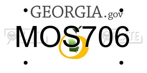 MOS706 Georgia License Plate