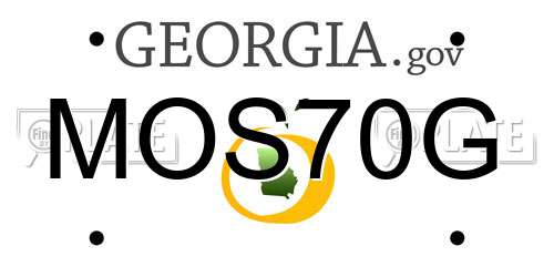 MOS70G Georgia License Plate
