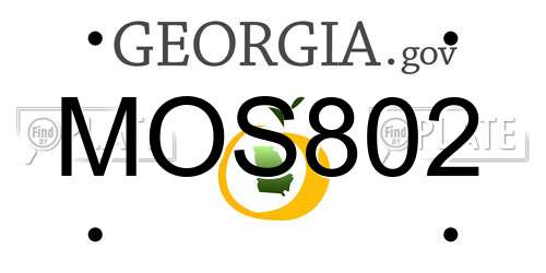MOS802 Georgia License Plate