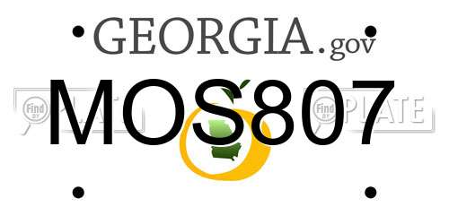 MOS807 Georgia License Plate