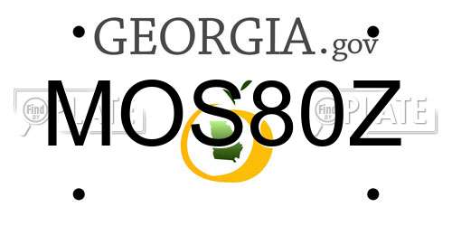 MOS80Z Georgia License Plate