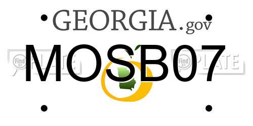 MOSB07 Georgia License Plate