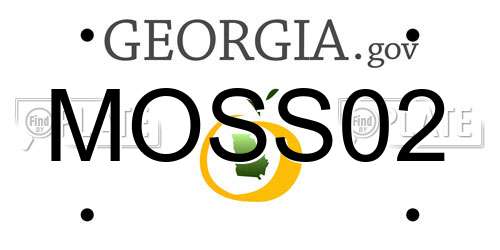 MOSS02 Georgia License Plate