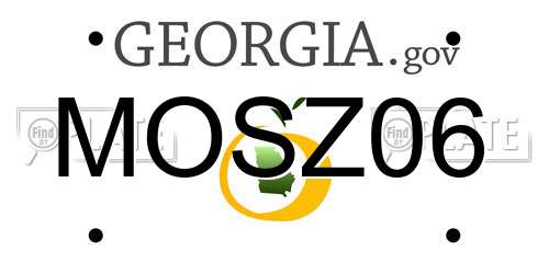 MOSZ06 Georgia License Plate