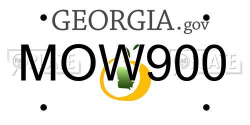MOW900 Georgia License Plate