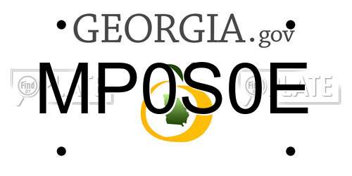 MP0S0E Georgia License Plate