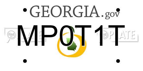MP0T1T Georgia License Plate