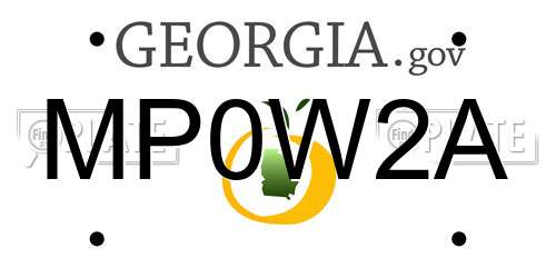 MP0W2A Georgia License Plate