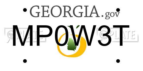 MP0W3T Georgia License Plate