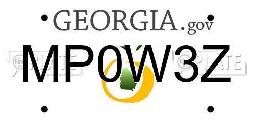 MP0W3Z Georgia License Plate