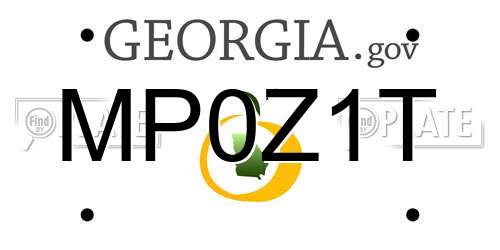MP0Z1T Georgia License Plate