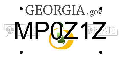 MP0Z1Z Georgia License Plate