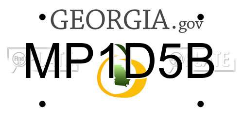 MP1D5B Georgia License Plate