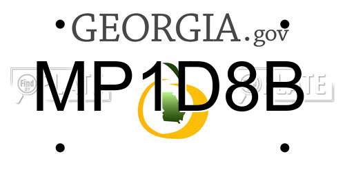 MP1D8B Georgia License Plate