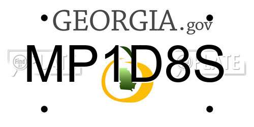 MP1D8S Georgia License Plate