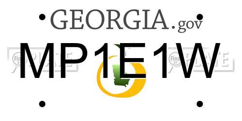 MP1E1W Georgia License Plate