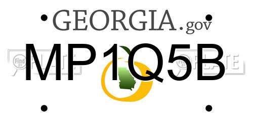 MP1Q5B Georgia License Plate