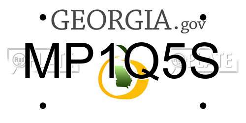MP1Q5S Georgia License Plate