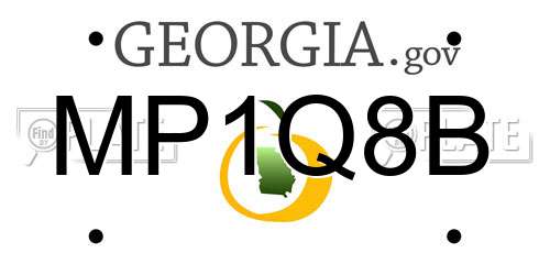 MP1Q8B Georgia License Plate
