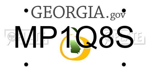 MP1Q8S Georgia License Plate