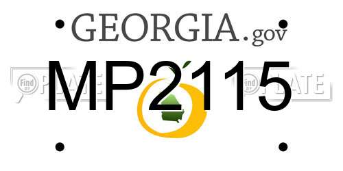 MP2115 Georgia License Plate