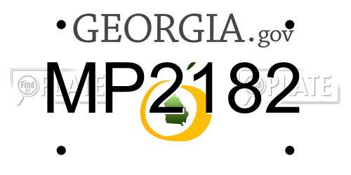 MP2182 Georgia License Plate