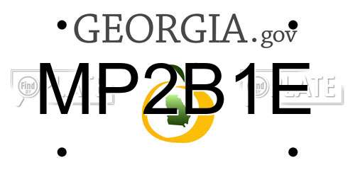 MP2B1E Georgia License Plate