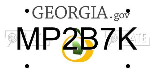 MP2B7K Georgia License Plate
